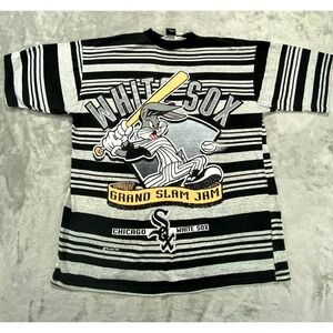 Vintage Chicago White Sox T Shirt Mens Large 1994 Bugs Bunny MLB Striped Graphic